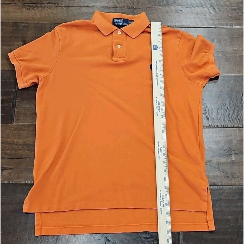 Polo Ralph Lauren Mens Custom Fit Polo Shirt Olive ORANGE Black Pony Size L - Picture 8 of 12